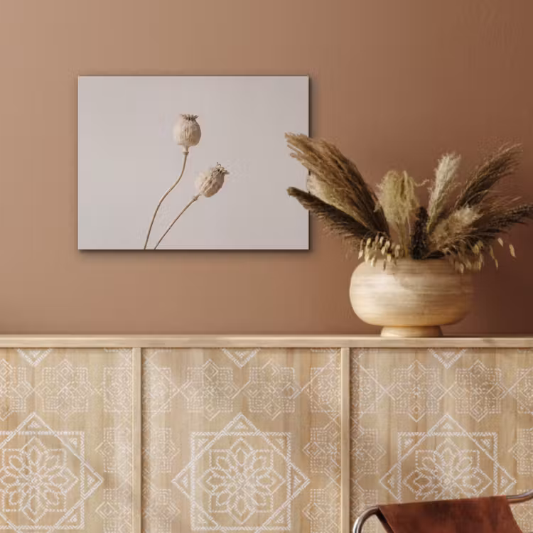 Papaverbollen - Droogbloemen - Minimalistisch - Beige - Rustig PET vilt klein -sfeer4