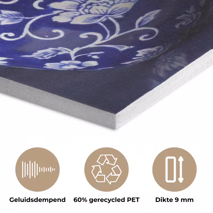 Porselein- Kersen - Delfts - Blauw PET vilt klein -closeup_NL
