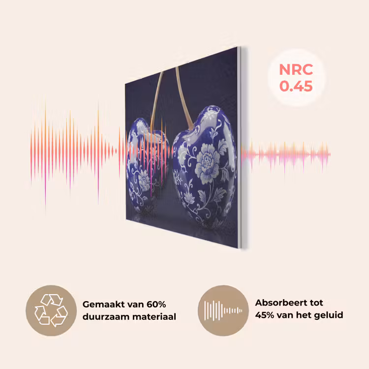 Porselein- Kersen - Delfts - Blauw PET vilt klein -USP_NL