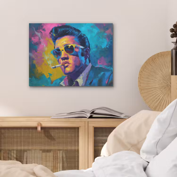 Portret - Sigaret - Kleurrijk - Bril PET vilt klein -sfeer3