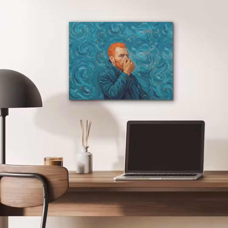 Portret - Klassiek - Blauw PET vilt klein -sfeer5