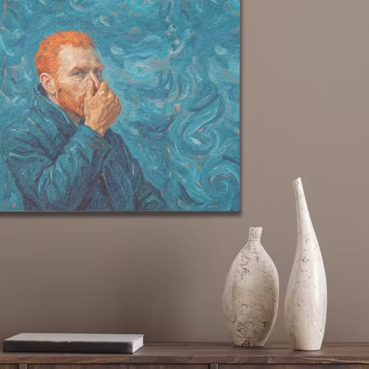 Portret - Klassiek - Blauw PET vilt klein -sfeer6_closeup