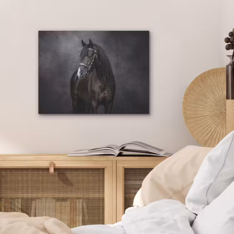 Portret - Paard - Zwart PET vilt klein -sfeer3