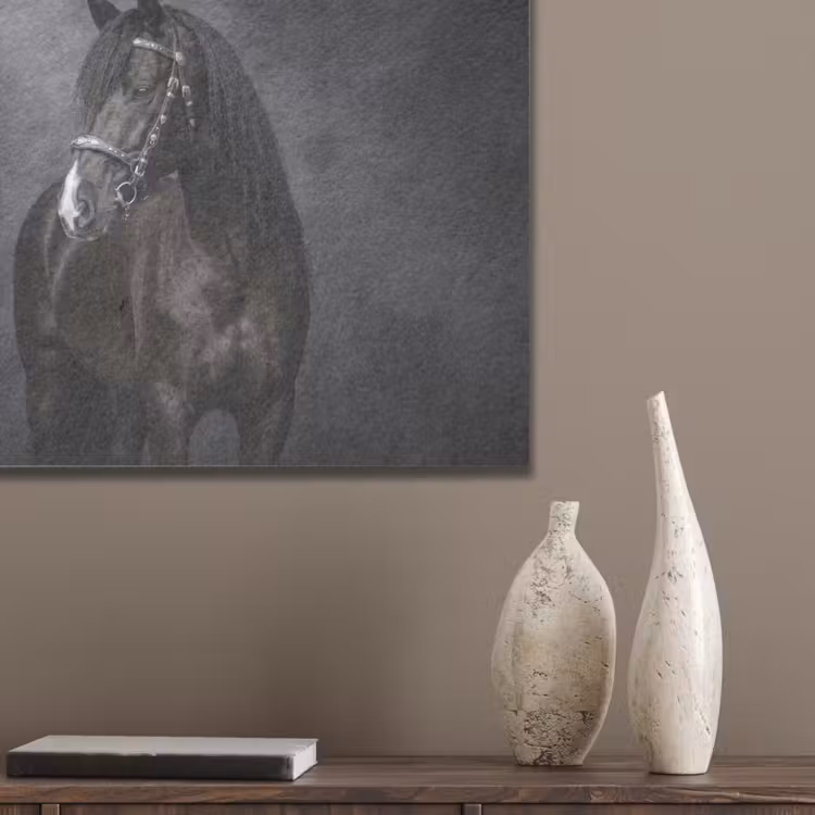 Portret - Paard - Zwart PET vilt klein -sfeer6_closeup
