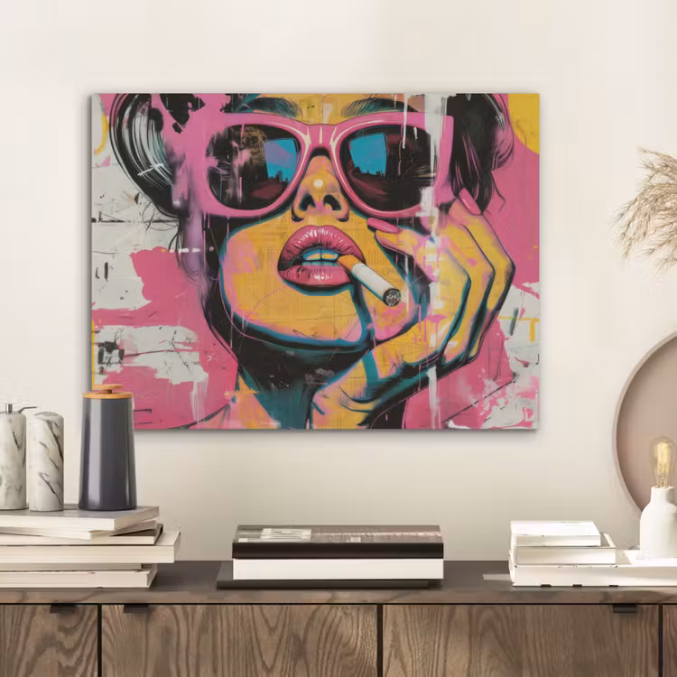 Portret - Vrouw - Abstract - Zonnebril PET vilt klein -sfeer1