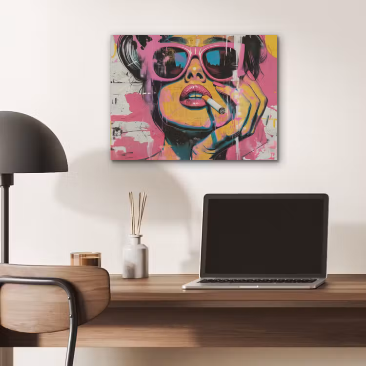 Portret - Vrouw - Abstract - Zonnebril PET vilt klein -sfeer5