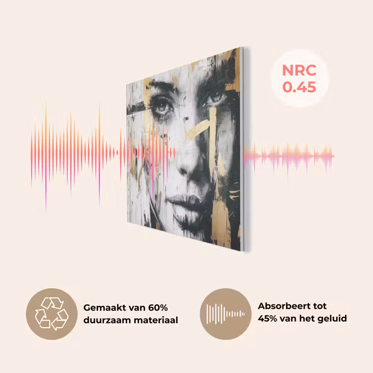 Portret - Vrouw - Penseelstreken - Goud PET vilt klein -USP_NL