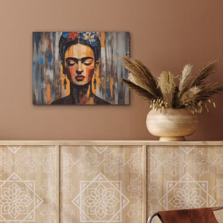 Portret - Vrouw - Bloemen PET vilt klein -sfeer4