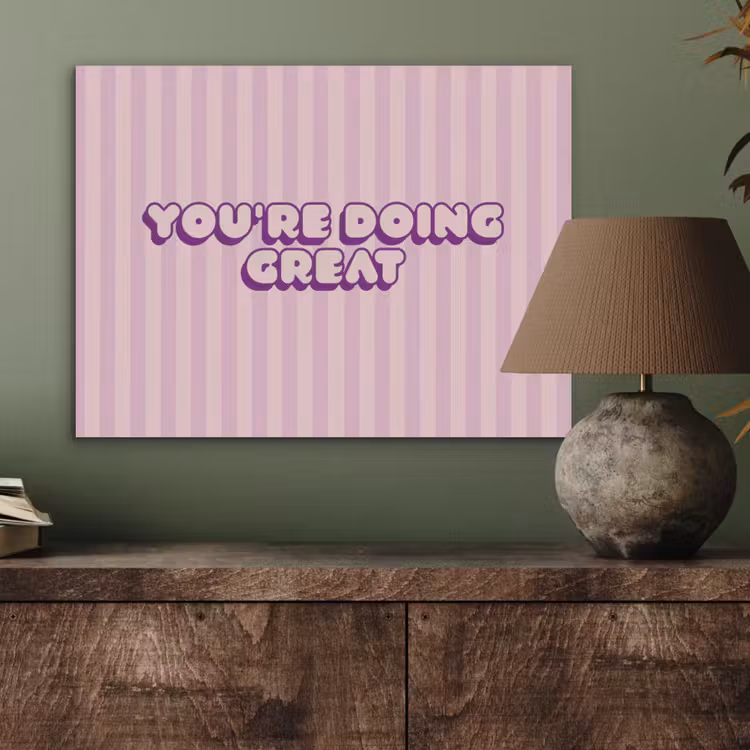 Paars - Strepen - You're doing great - Schaduw PET vilt klein -sfeer2