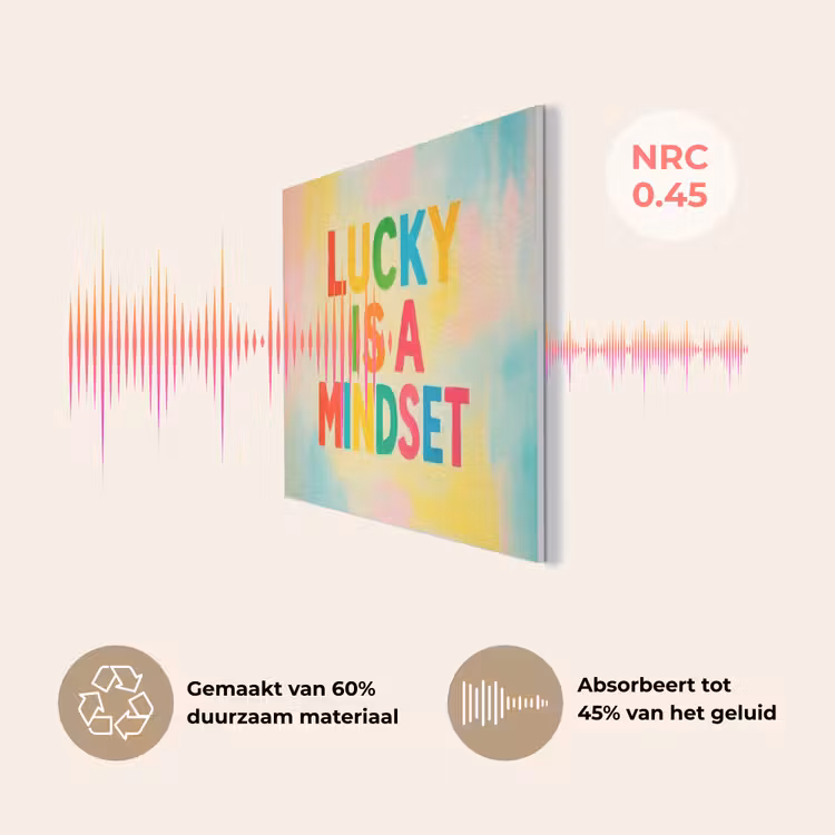 Quote - Lucky - Regenboogkleuren PET vilt klein -USP_NL