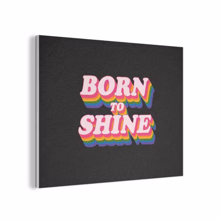 Quote - Regenboog - Roze - Zwart PET vilt klein -3d