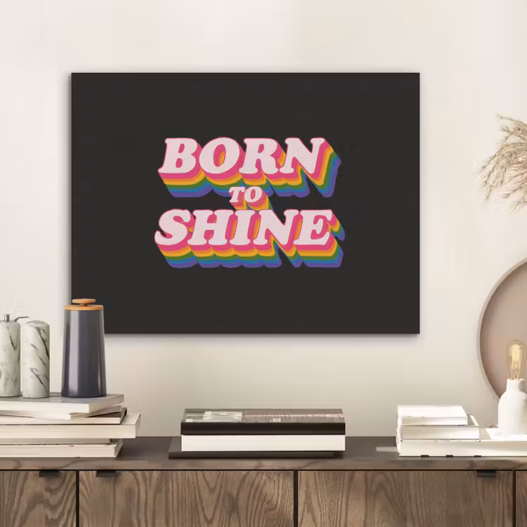 Quote - Regenboog - Roze - Zwart PET vilt klein -sfeer1