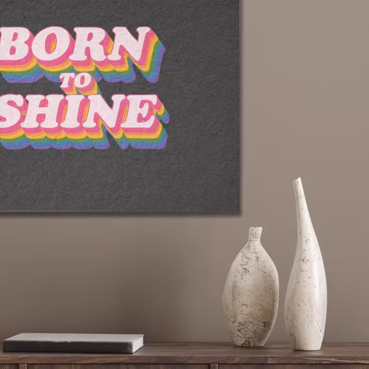 Quote - Regenboog - Roze - Zwart PET vilt klein -sfeer6_closeup