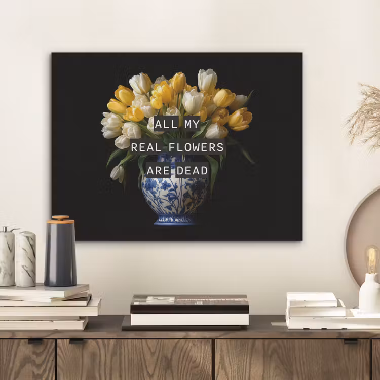 Quotes - Bloem - Tulp - Geel PET vilt klein -sfeer1