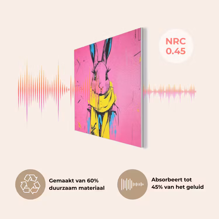 Konijn - Felroze - Sjaal - Abstract PET vilt klein -USP_NL