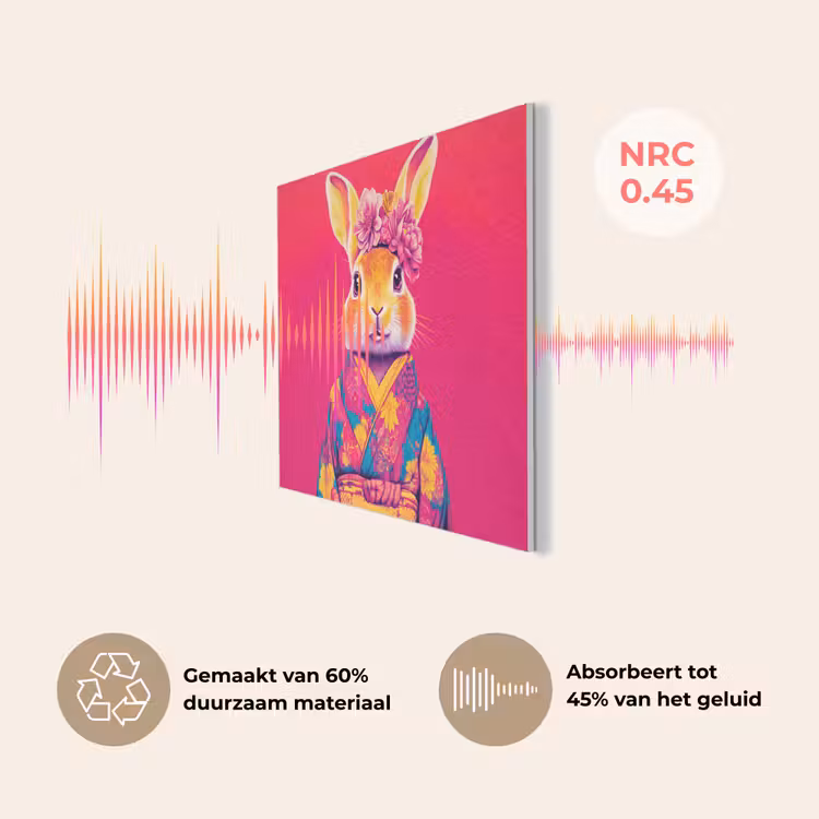 Konijn - Bloemen - Kleurrijk - Kimono PET vilt klein -USP_NL