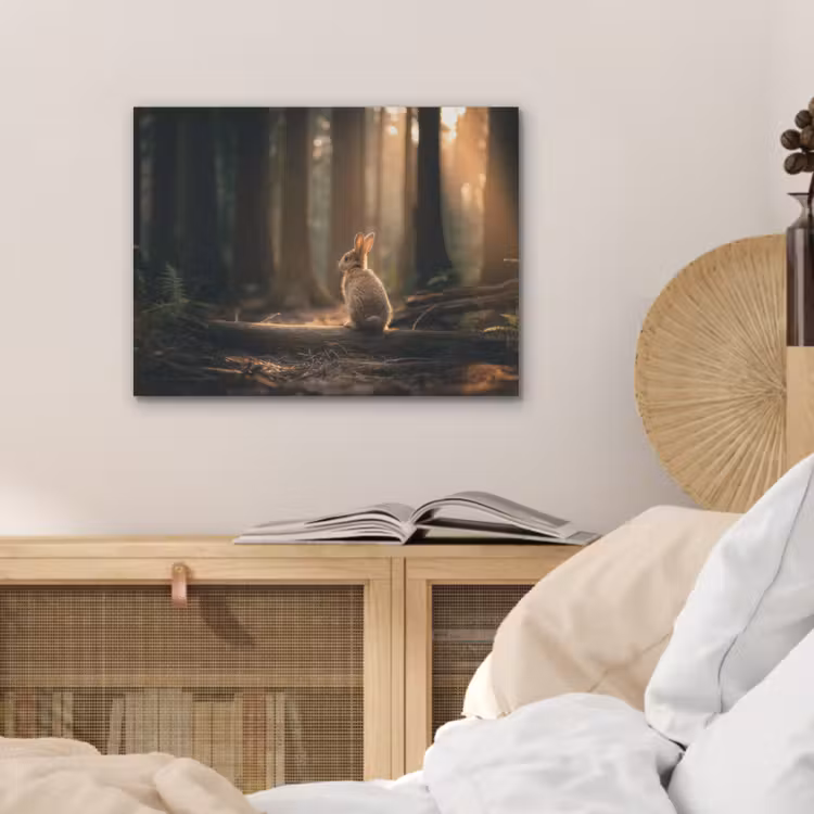 Konijn - Bos - Zonnestralen PET vilt klein -sfeer3