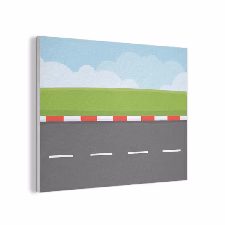 Racebaan - Illustratie - Sport - Kleurrijk PET vilt klein -3d