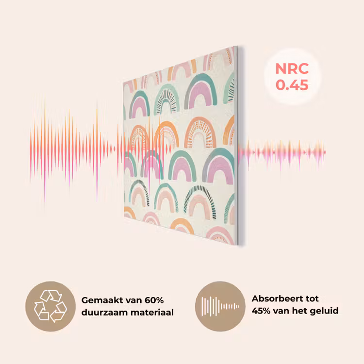Regenboog - Zachte tinten - Strepen - Stippen PET vilt klein -USP_NL