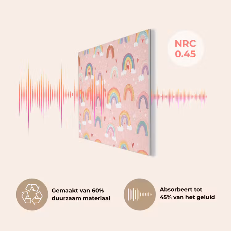 Regenboog - Patroon - Pastel - Handgetekend PET vilt klein -USP_NL