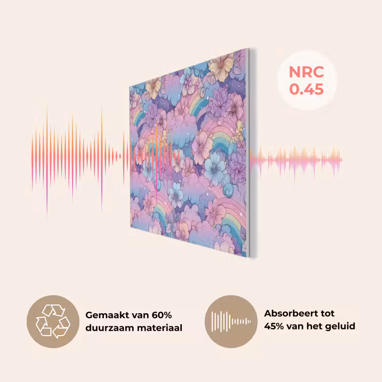 Regenbogen - Bloemen - Kleurrijk - Wolken PET vilt klein -USP_NL