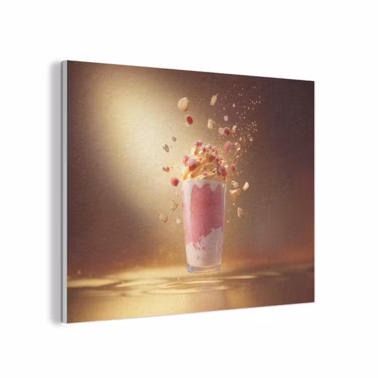 Framboos - Smoothie - Drinken - Roze PET vilt klein -3d