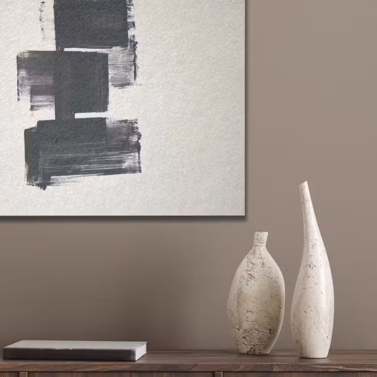 Rechthoeken - Penseelstreken - Abstract - Zwart PET vilt klein -sfeer6_closeup