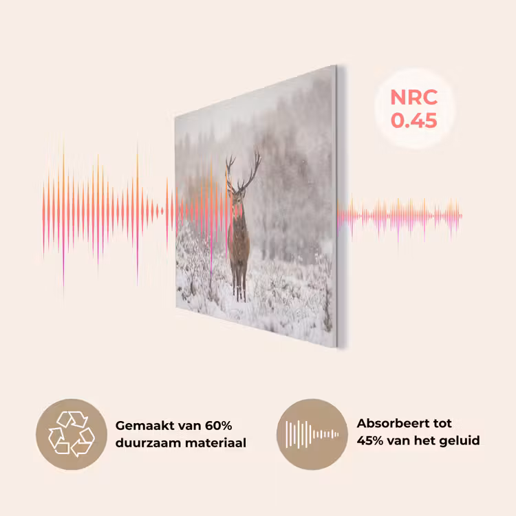Edelhert - Bos - Sneeuw - Winter - Majestueus PET vilt klein -USP_NL