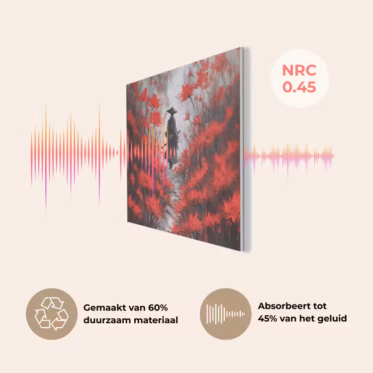 Rode bloemen - mistig - Man PET vilt klein -USP_NL