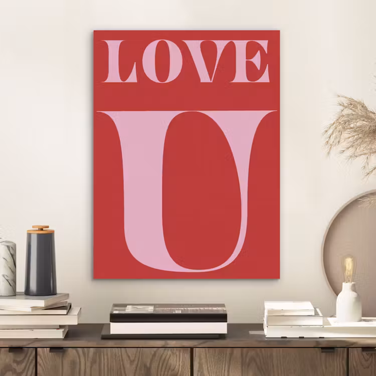 Rood - Love - Valentijn - Roze PET vilt klein -sfeer1