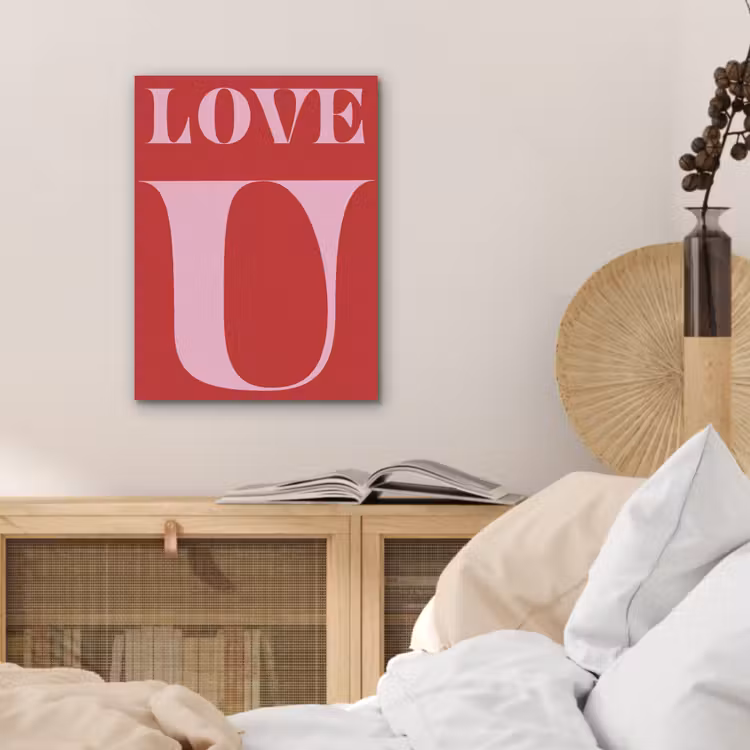 Rood - Love - Valentijn - Roze PET vilt klein -sfeer3