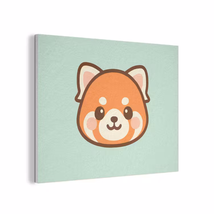 Rode panda - Groen - Cartoon PET vilt klein -3d