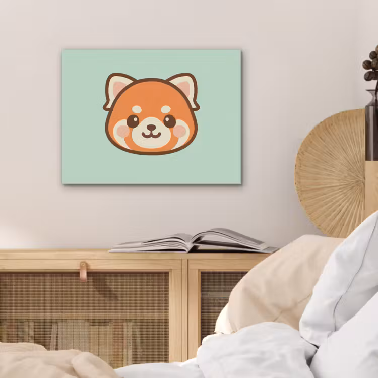 Rode panda - Groen - Cartoon PET vilt klein -sfeer3