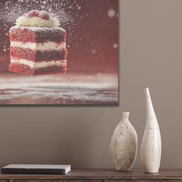 Rode - Velvet - Taart - Eten PET vilt klein -sfeer6_closeup