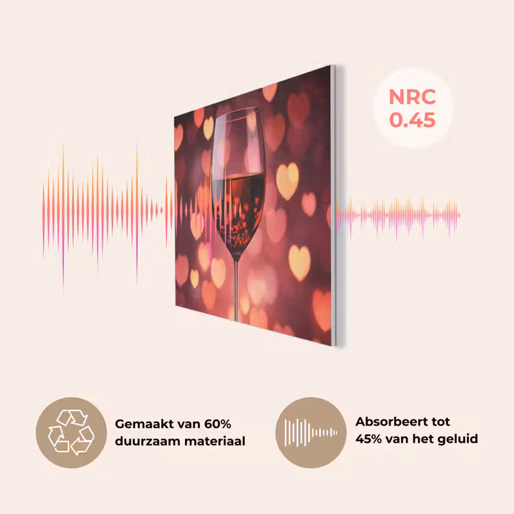 Rood - Wijn - Hartjes PET vilt klein -USP_NL