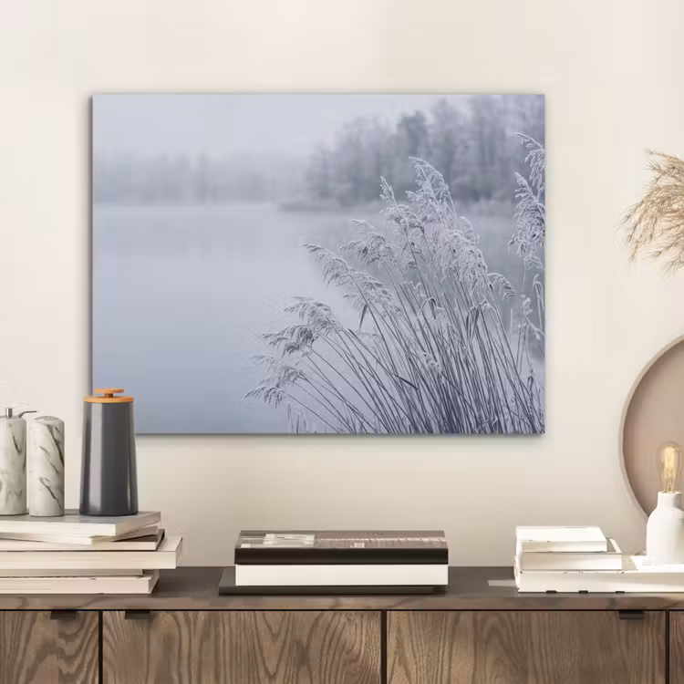 Riet - Bevroren - Winter - Natuur PET vilt klein -sfeer1