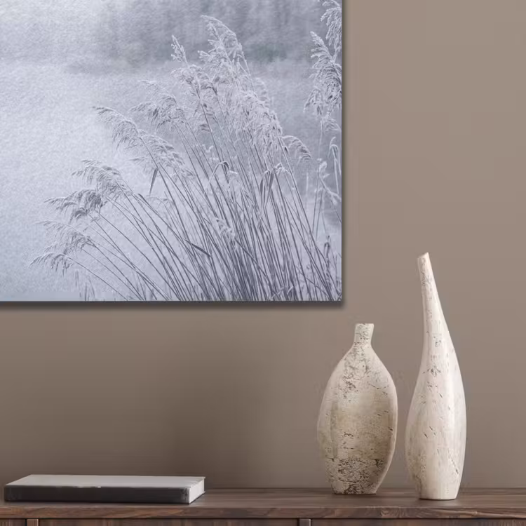 Riet - Bevroren - Winter - Natuur PET vilt klein -sfeer6_closeup