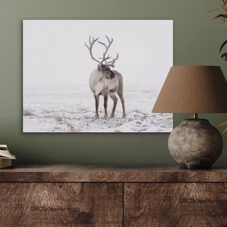 Rendier - Gewei - Sneeuw - Winter PET vilt klein -sfeer2