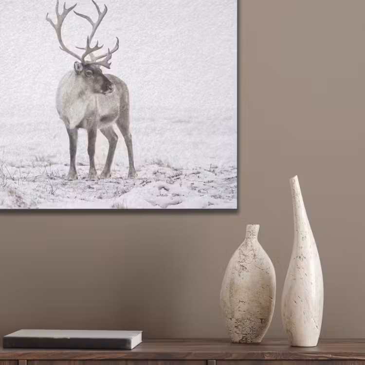 Rendier - Gewei - Sneeuw - Winter PET vilt klein -sfeer6_closeup