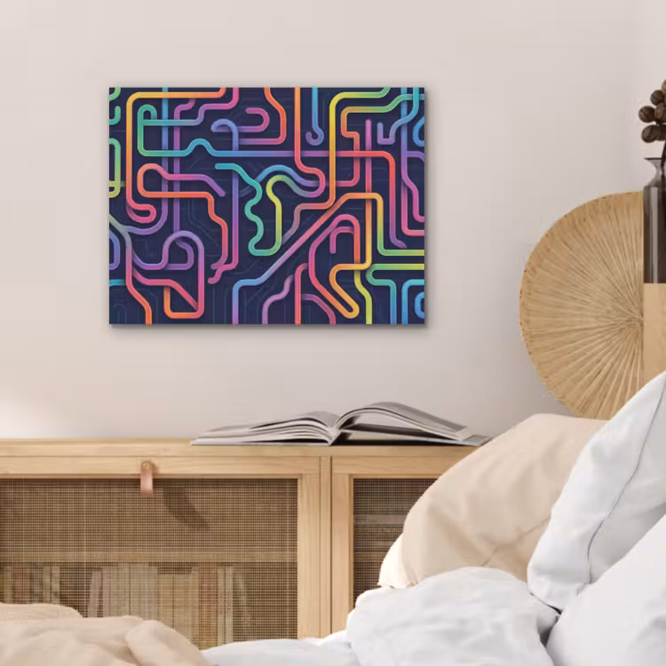 Retro - Abstract - Neon PET vilt klein -sfeer3