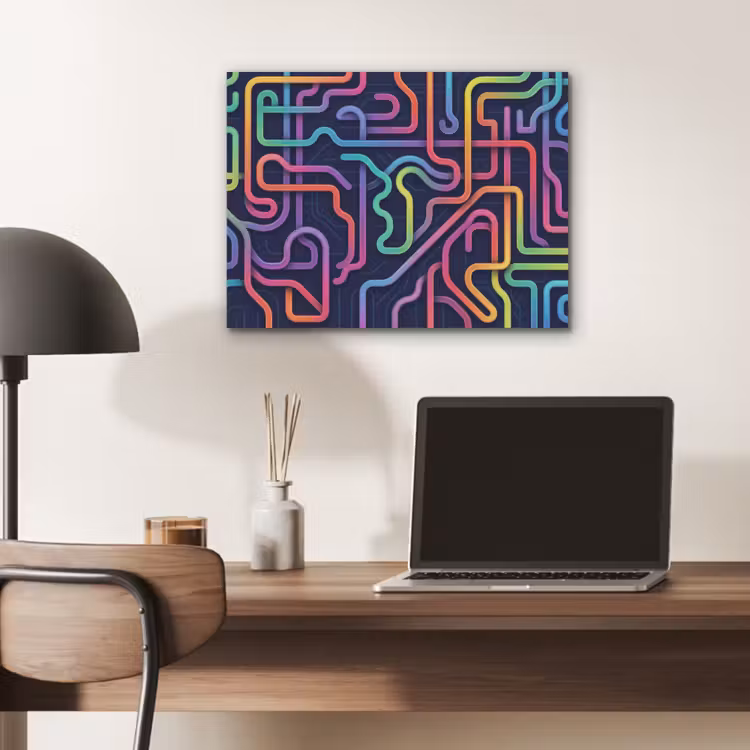 Retro - Abstract - Neon PET vilt klein -sfeer5