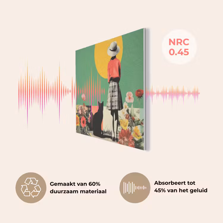 Retro - Meisje - Kat - Zon PET vilt klein -USP_NL