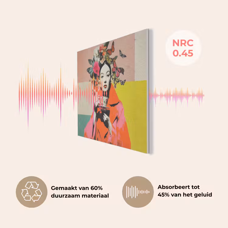 Retro - Vrouw - Kopje - Vlinders PET vilt klein -USP_NL
