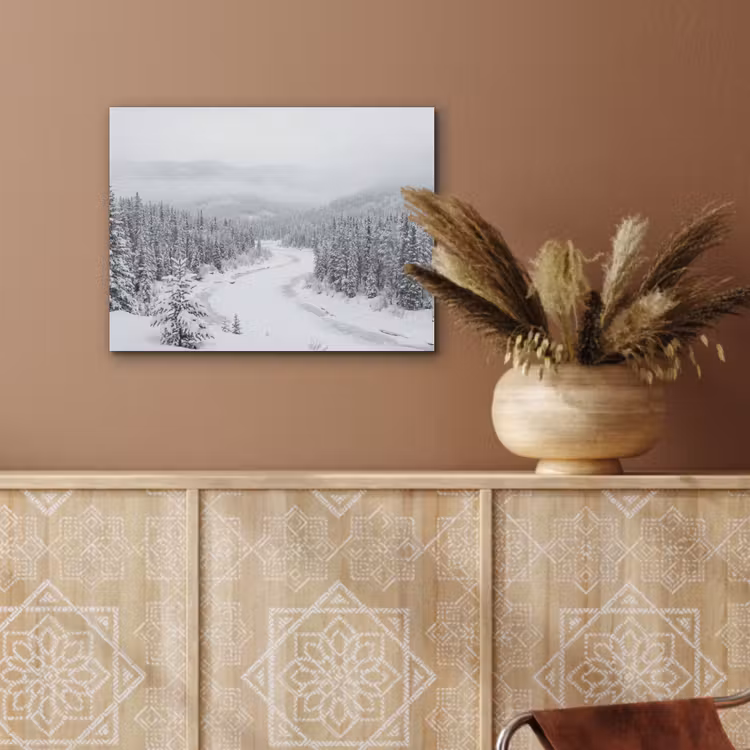Rivier - Bevroren - Landschap - Winter PET vilt klein -sfeer4