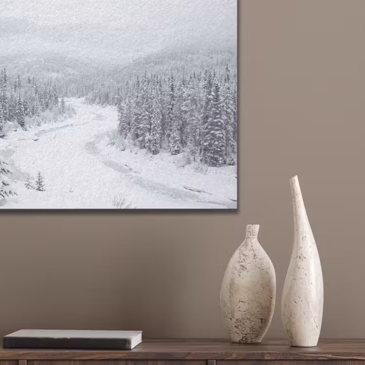 Rivier - Bevroren - Landschap - Winter PET vilt klein -sfeer6_closeup