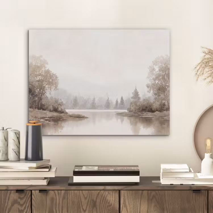 Rivierlandschap - Minimalistisch - Aardetinten PET vilt klein -sfeer1