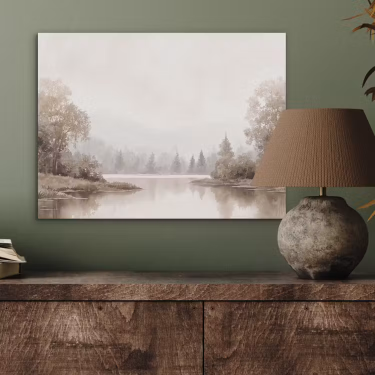 Rivierlandschap - Minimalistisch - Aardetinten PET vilt klein -sfeer2