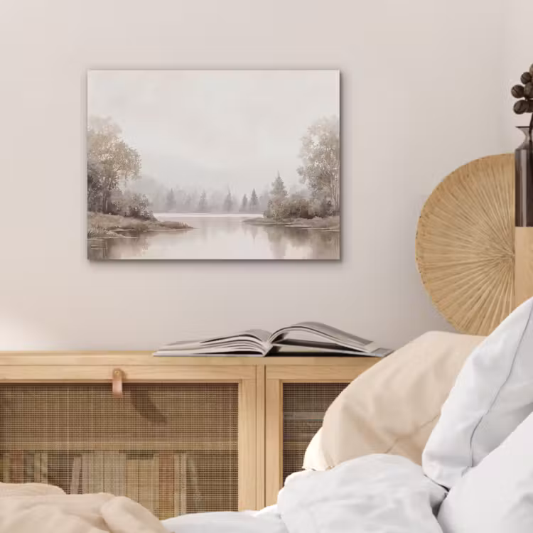 Rivierlandschap - Minimalistisch - Aardetinten PET vilt klein -sfeer3