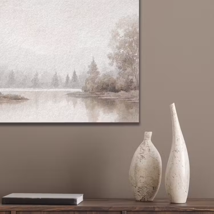 Rivierlandschap - Minimalistisch - Aardetinten PET vilt klein -sfeer6_closeup