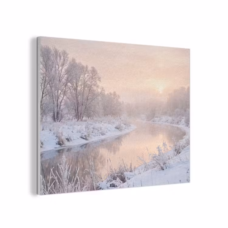 Rivier - Winter - Landschap - Sneeuw - Zonsopgang PET vilt klein -3d